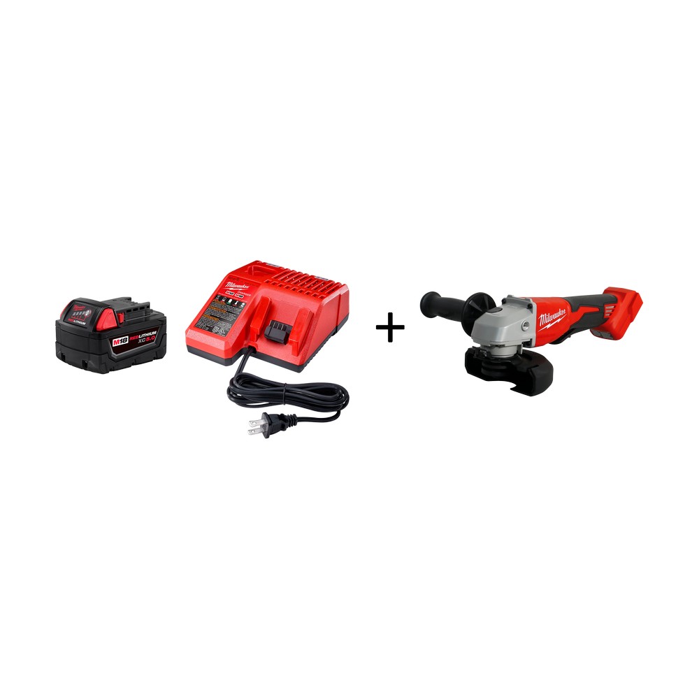 Kit - cargador con bateria 5ah 18v + esmeril angular 4.1/2"