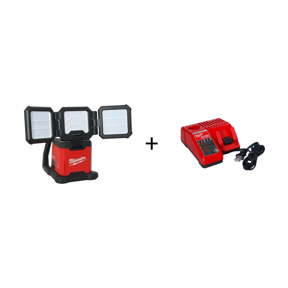 Kit - cargador con bateria 6ah 18v + lampara de trabajo 4500lm